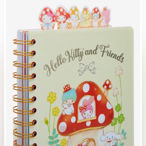 Sanrio Office Hello Kitty And Friends Mushroom Tabbed Journal 65x95
